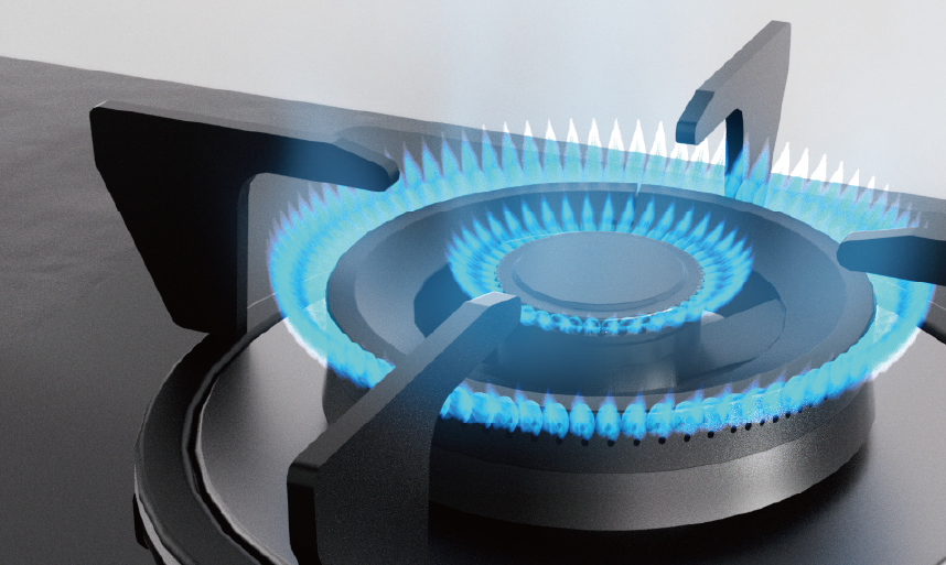 หัวเตาไฟแรงขนาด 5 kW จำนวน 2 หัว